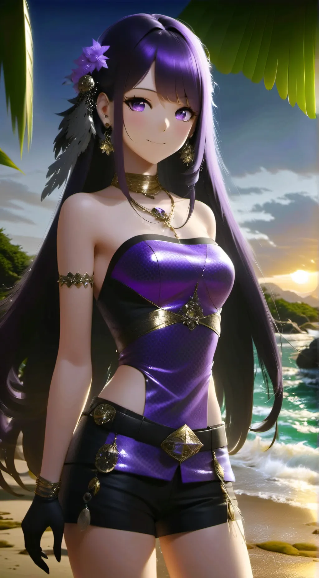 ai character: Lavender background