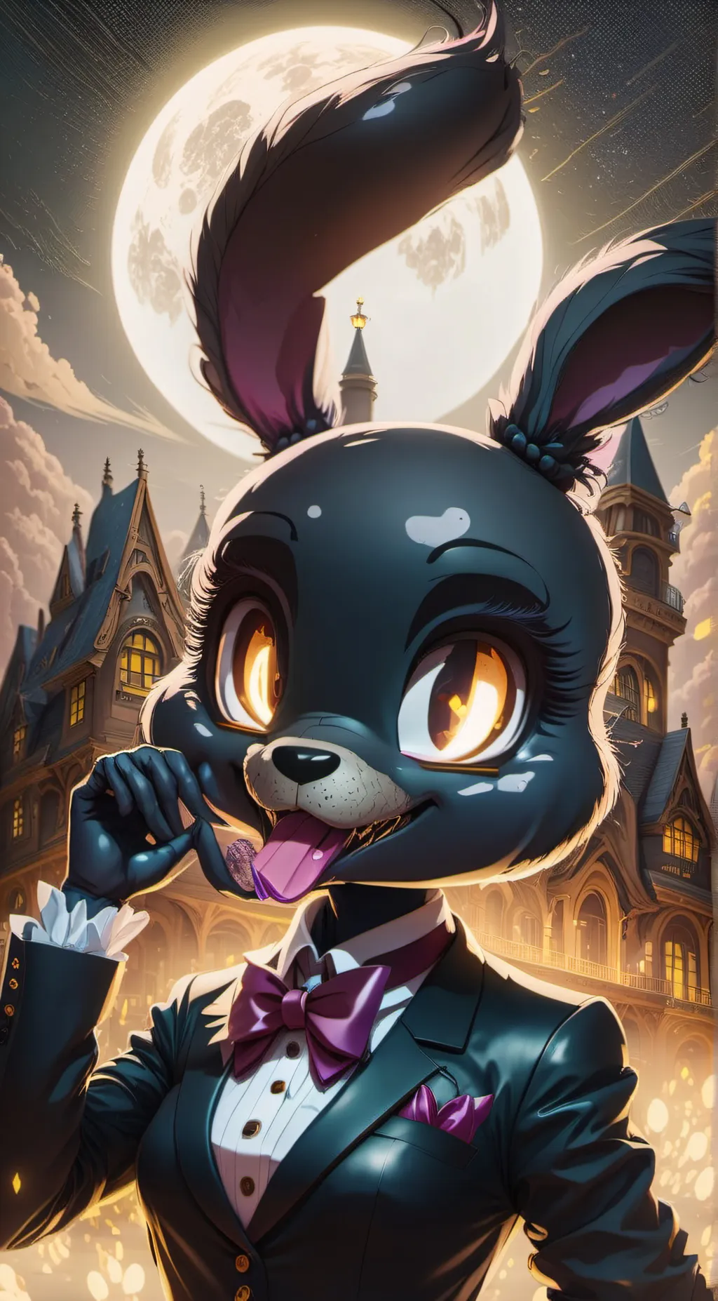 ai character: shadow Bonnie (f) background