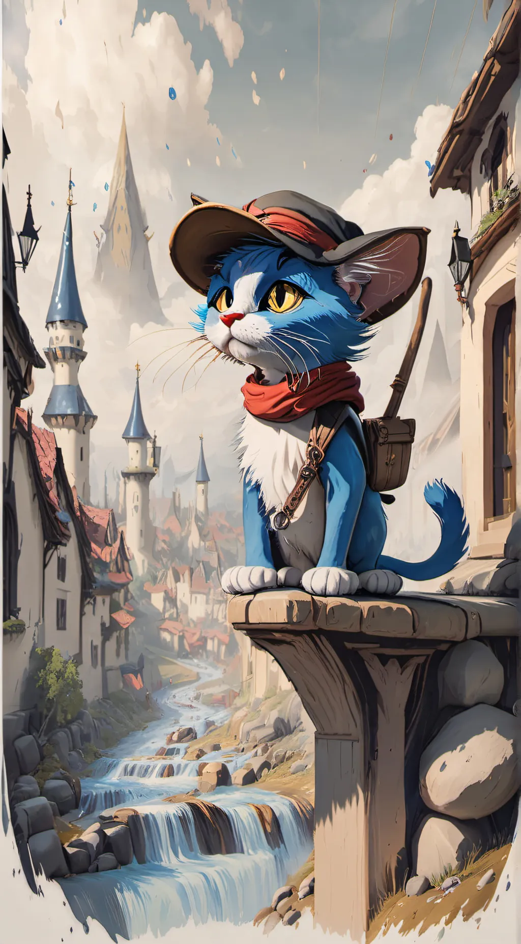 ai character: smurf cat background