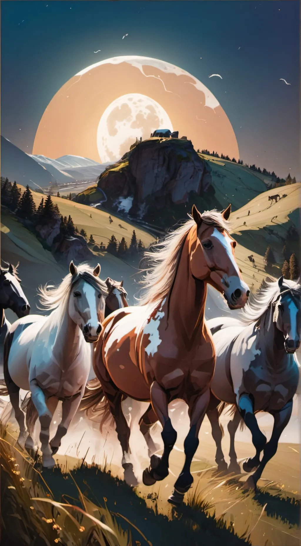 ai character: Horse herd background