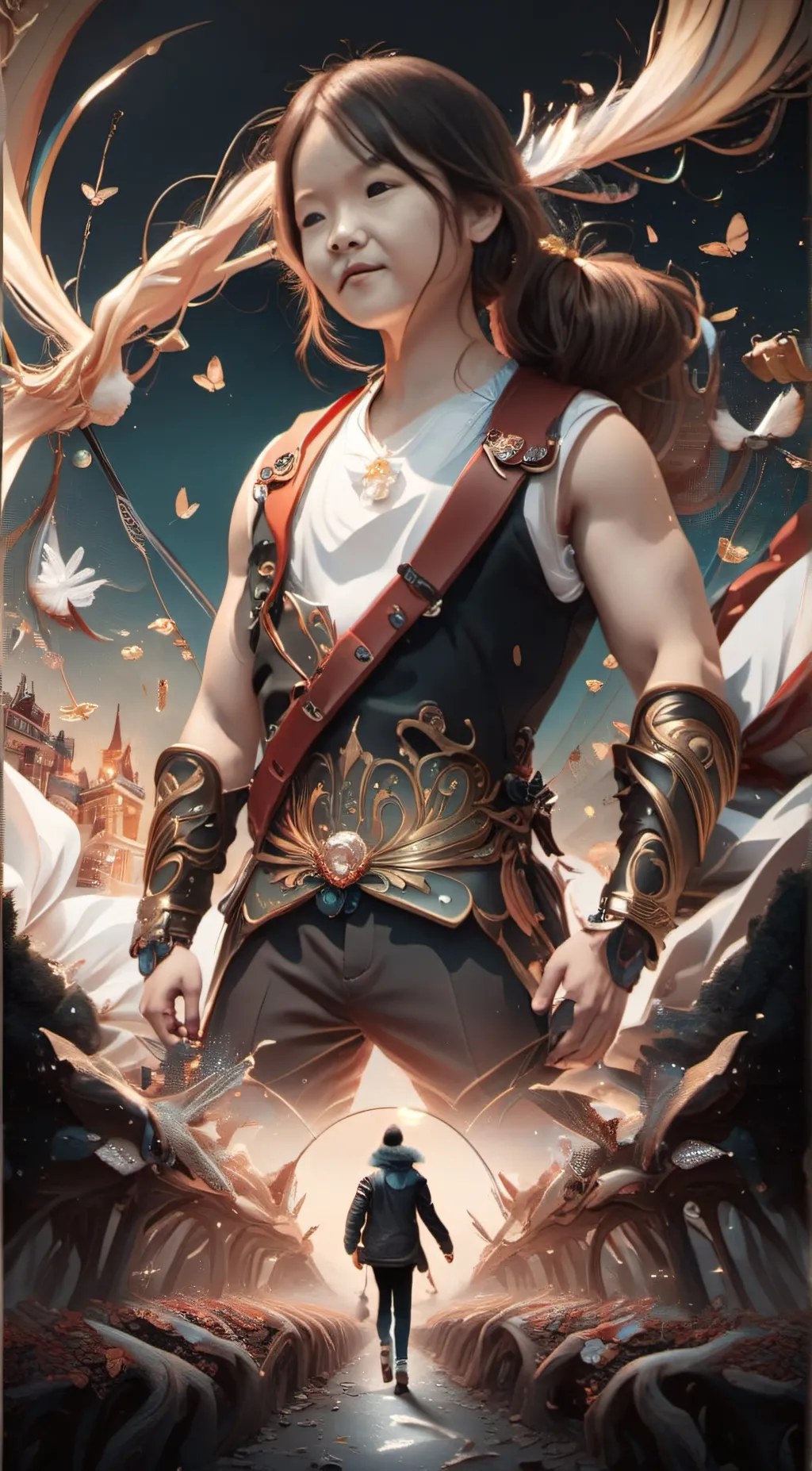 ai character: Athena  7 year-old background