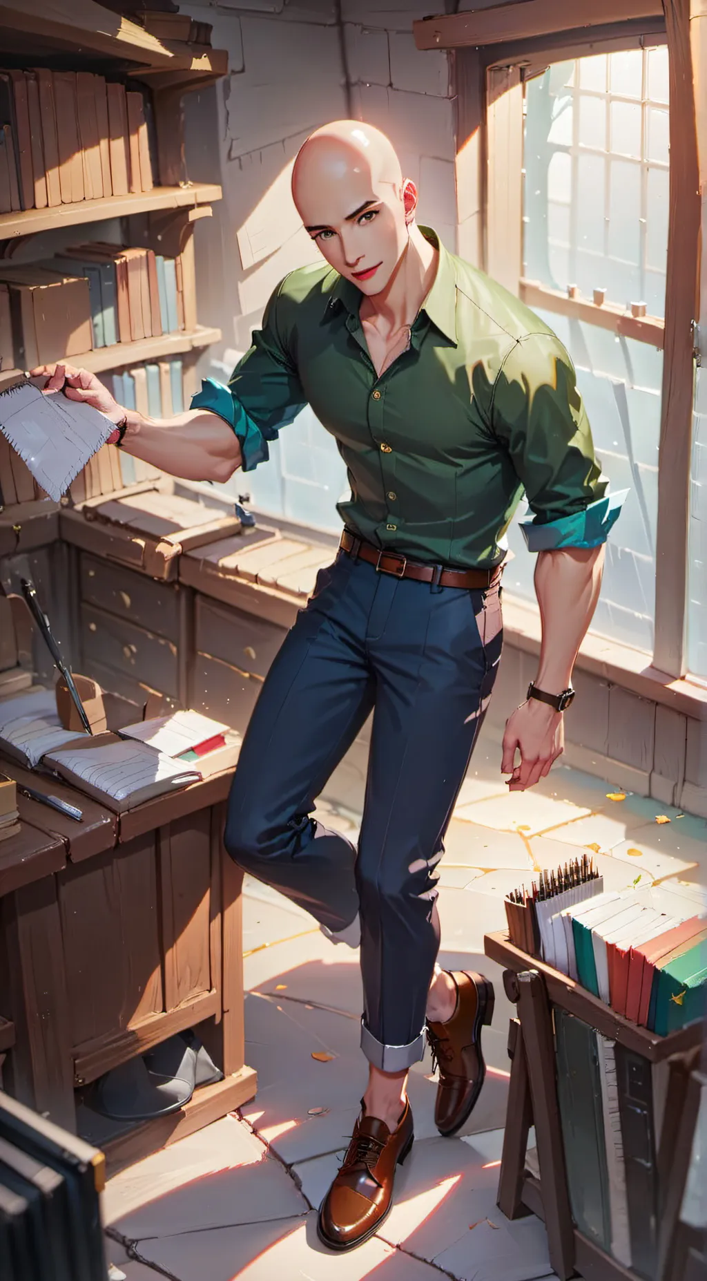 ai character: Baldi baldmore background