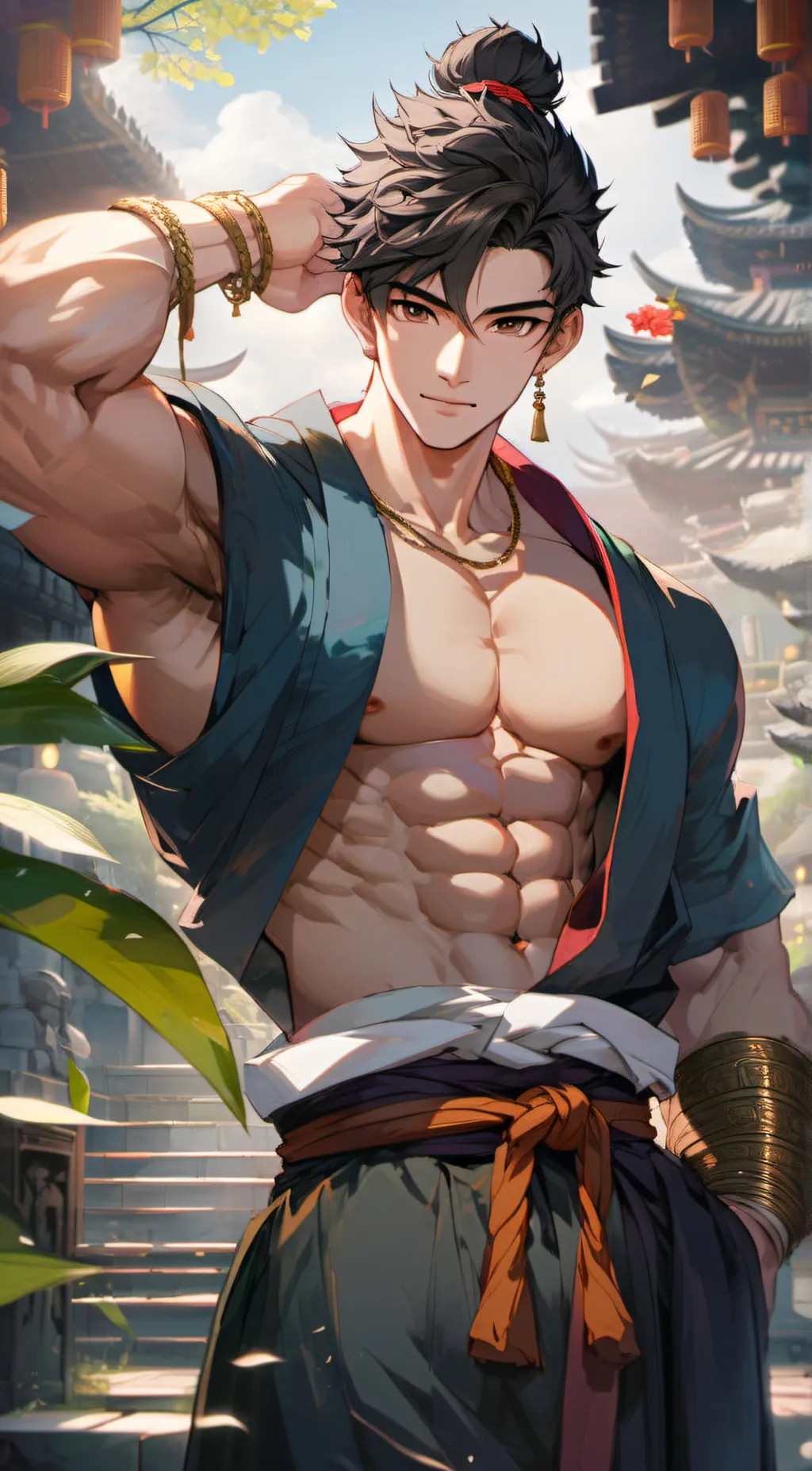 ai character: Buddha  background