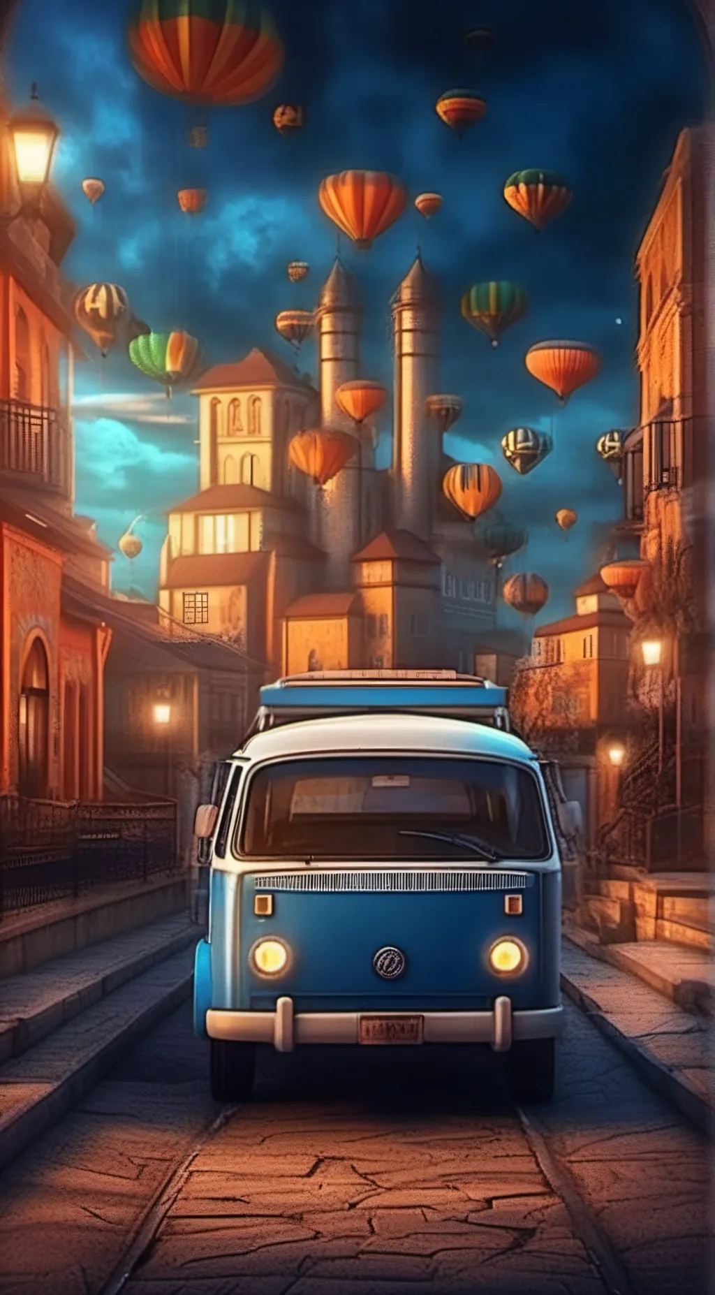 ai character: music on the road background