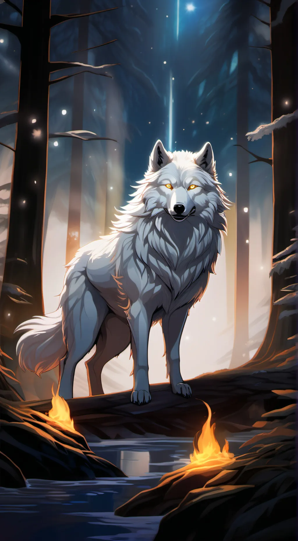 ai character: flame  background