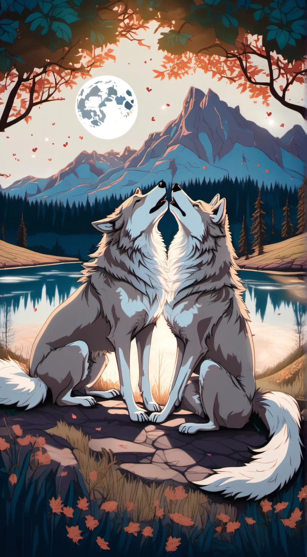 ai character: Wolf love  background