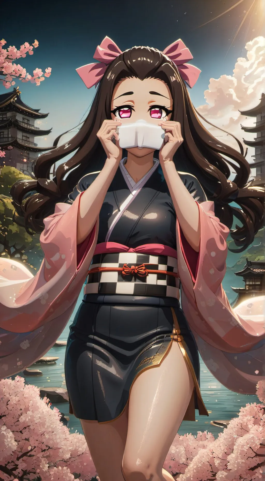 ai character: nezuko background