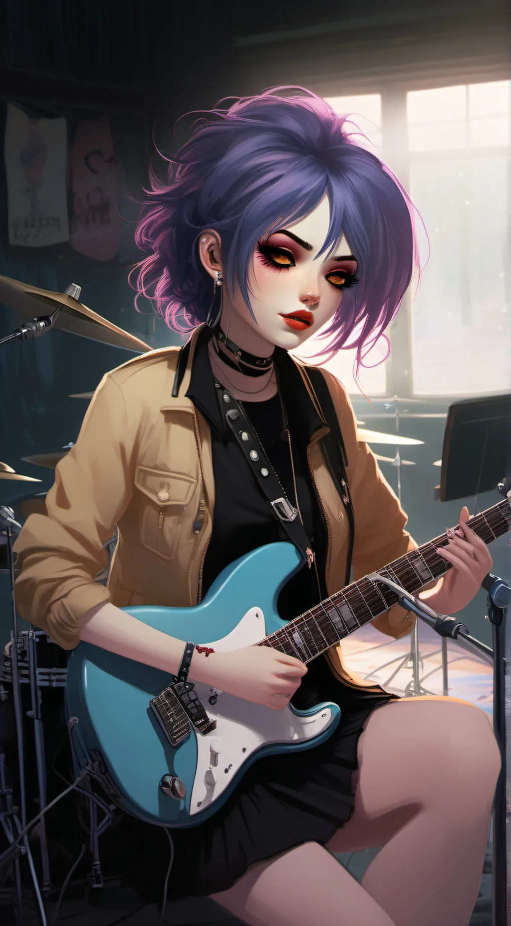 ai character: Amber background