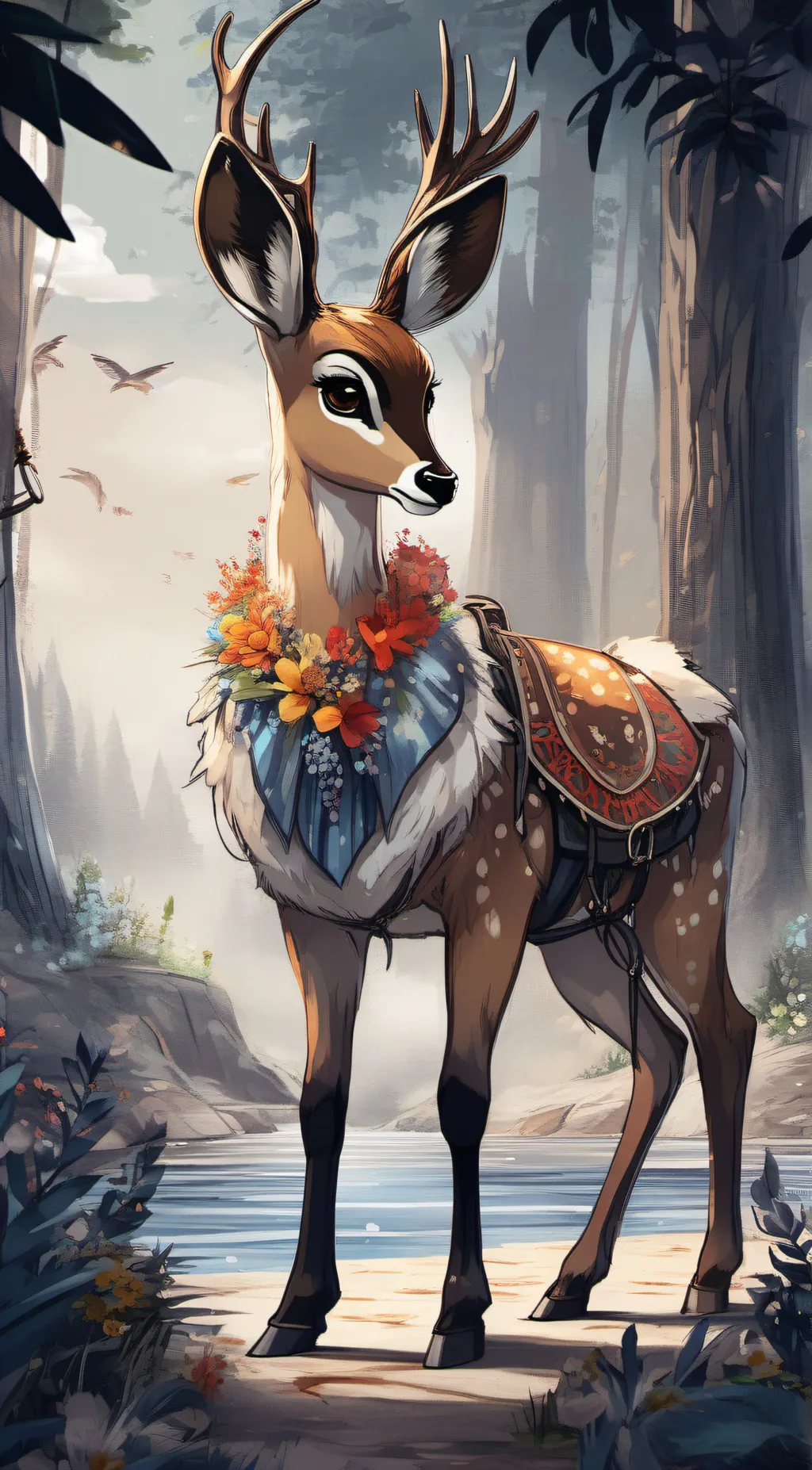 ai character: Bambi  background