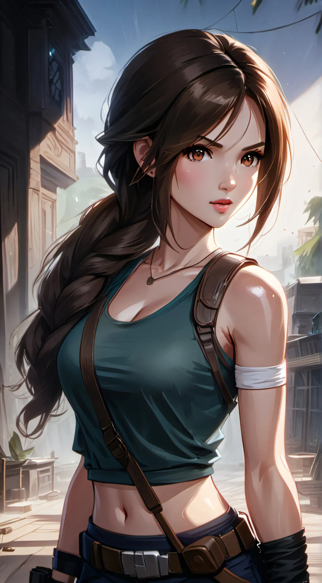 ai character: Lara Croft background