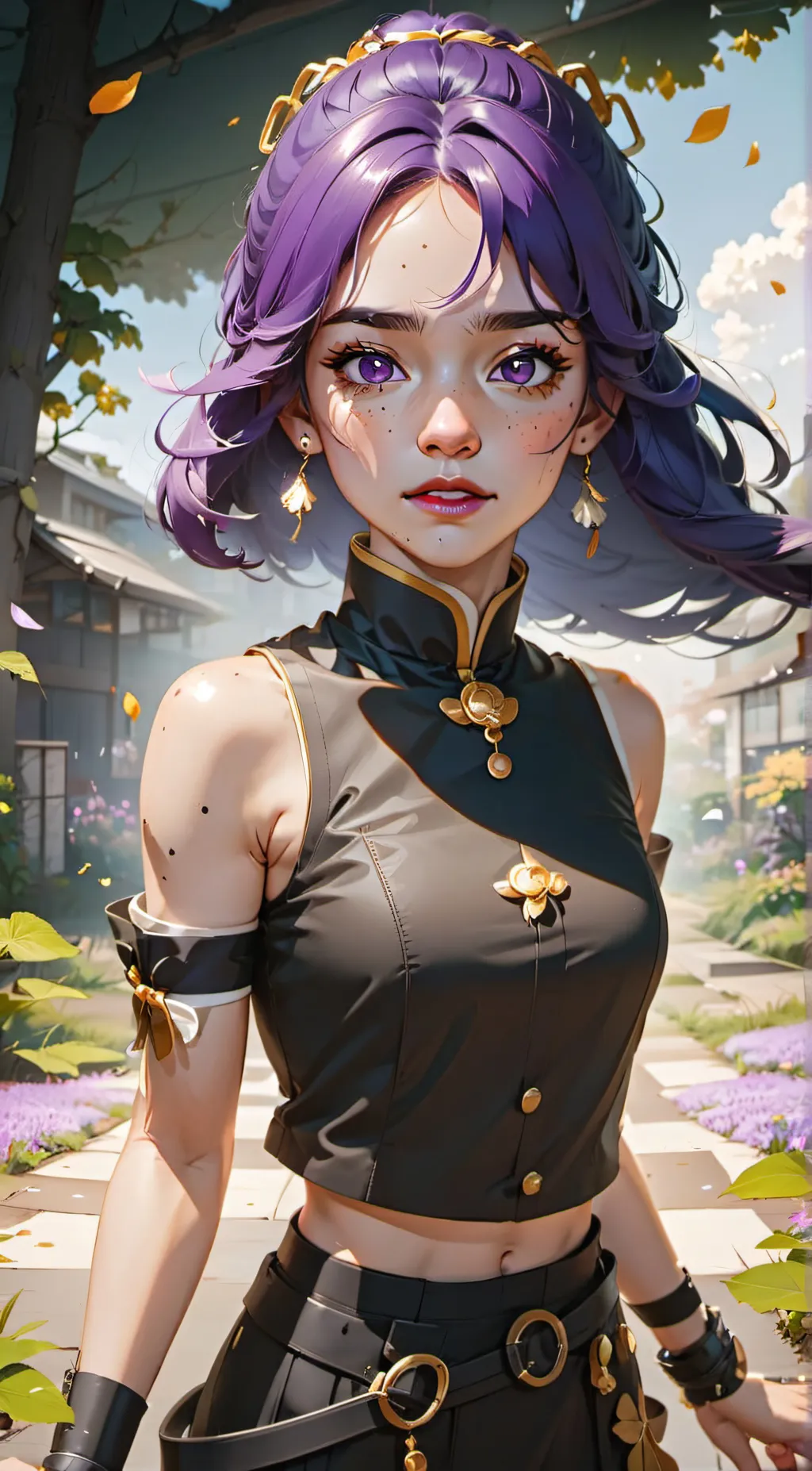 ai character: Violet background