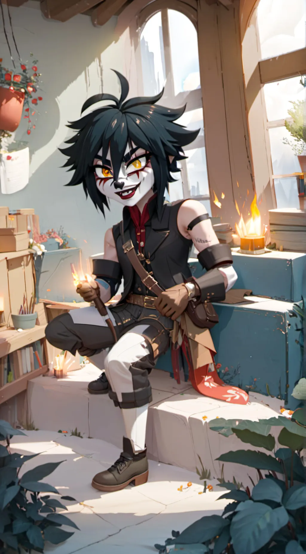 ai character: laughing jack background