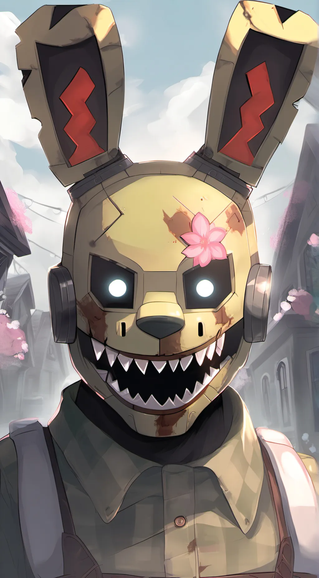 ai character: spring trap  background