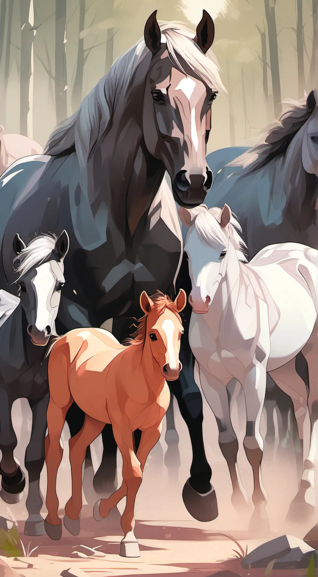 ai character: Horse herd background