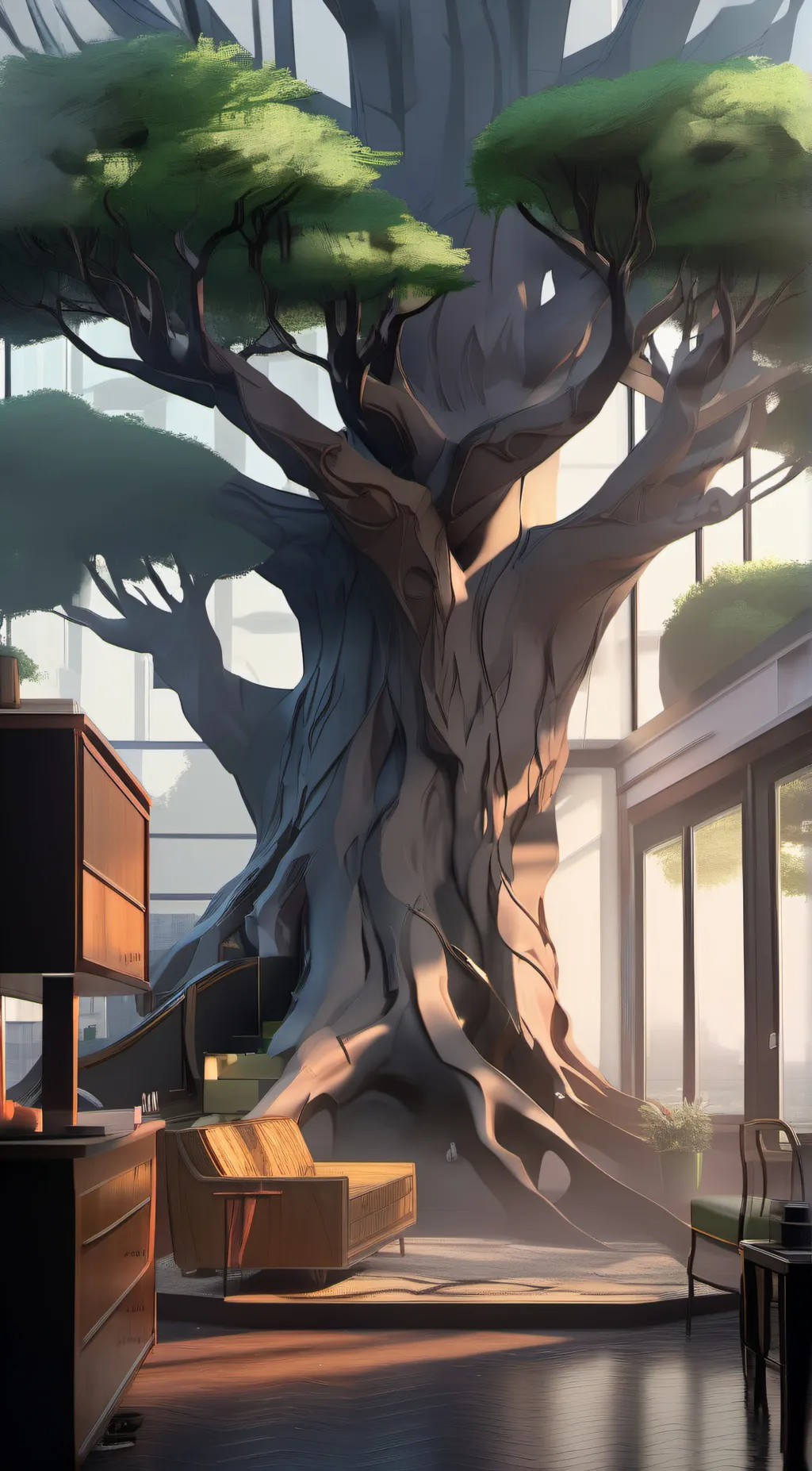 ai character: A tree background