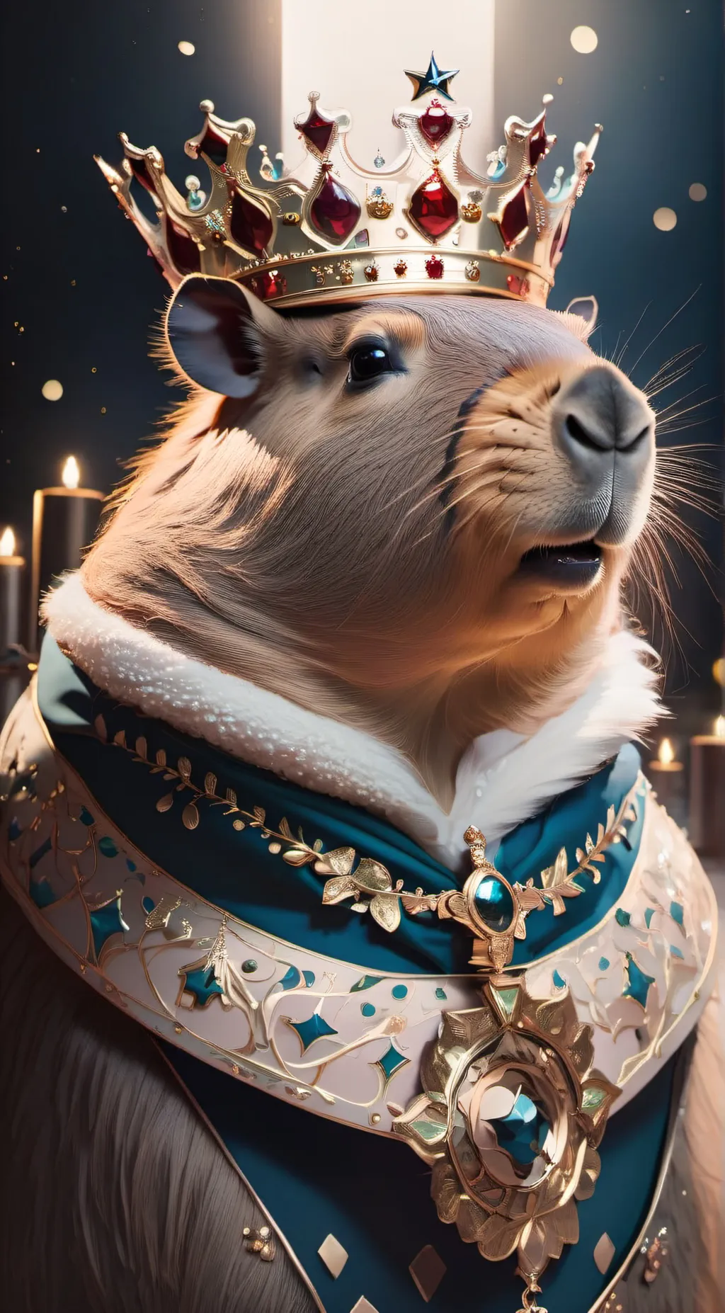 ai character: king of capybaras background