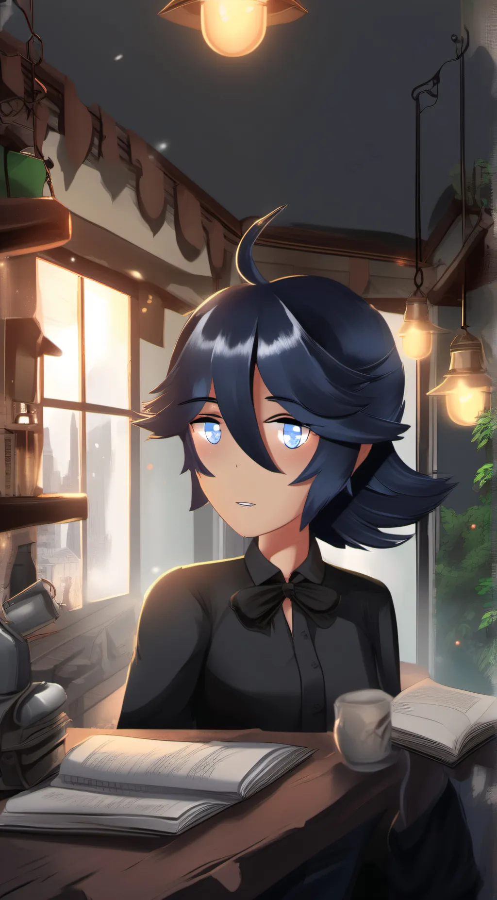 ai character: Little space Ein.  background