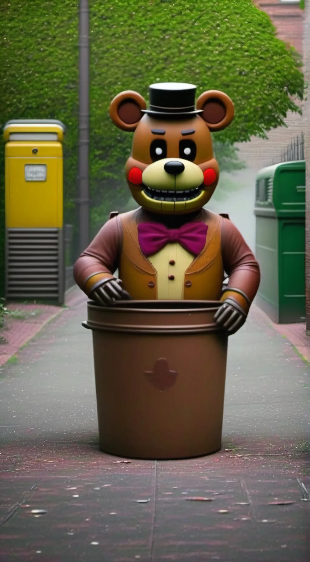ai character: Freddy Fazbear bin background