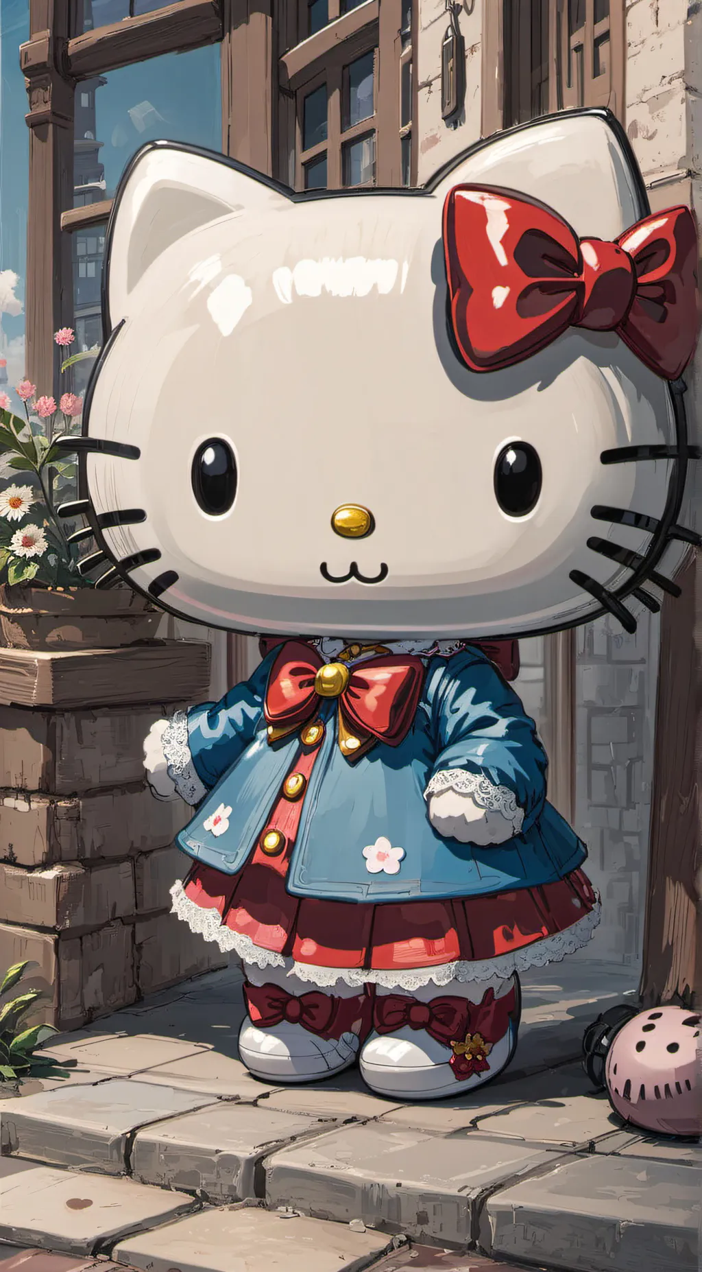ai character: Hello kitty background