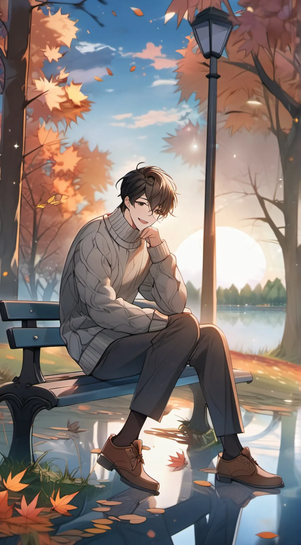 ai character: fire background