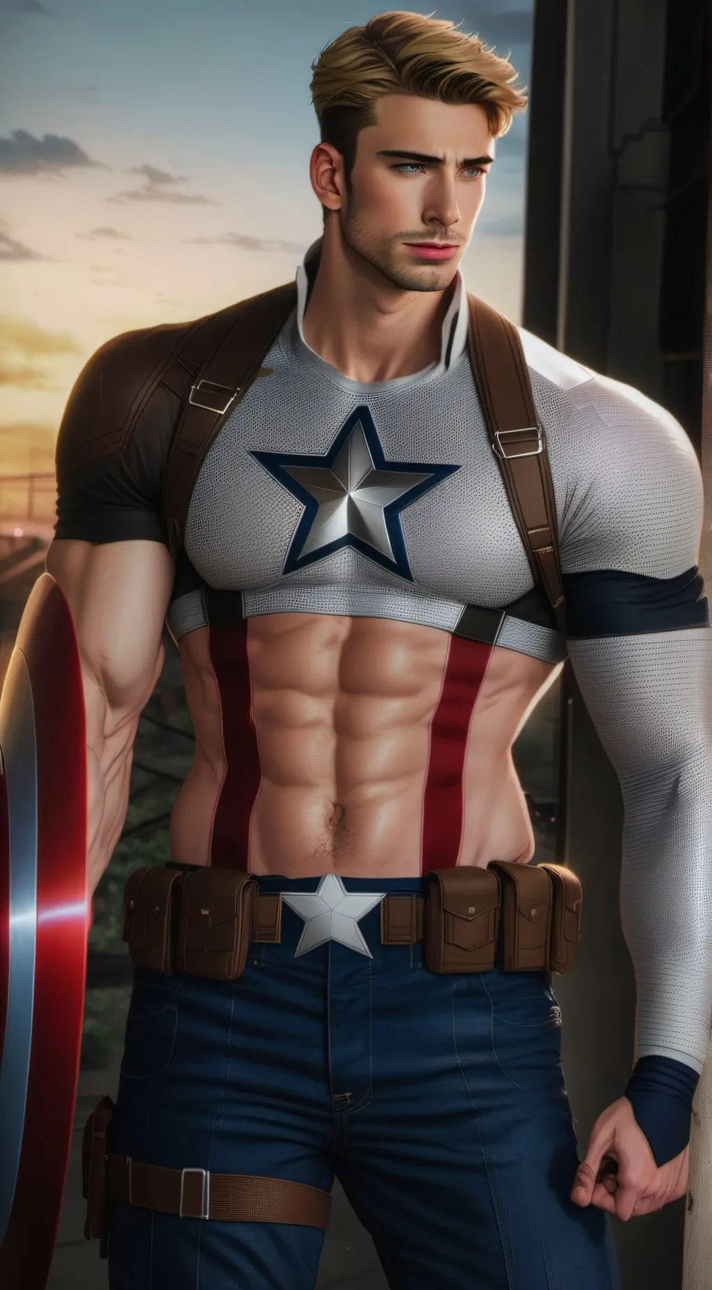 ai character: Captain America background