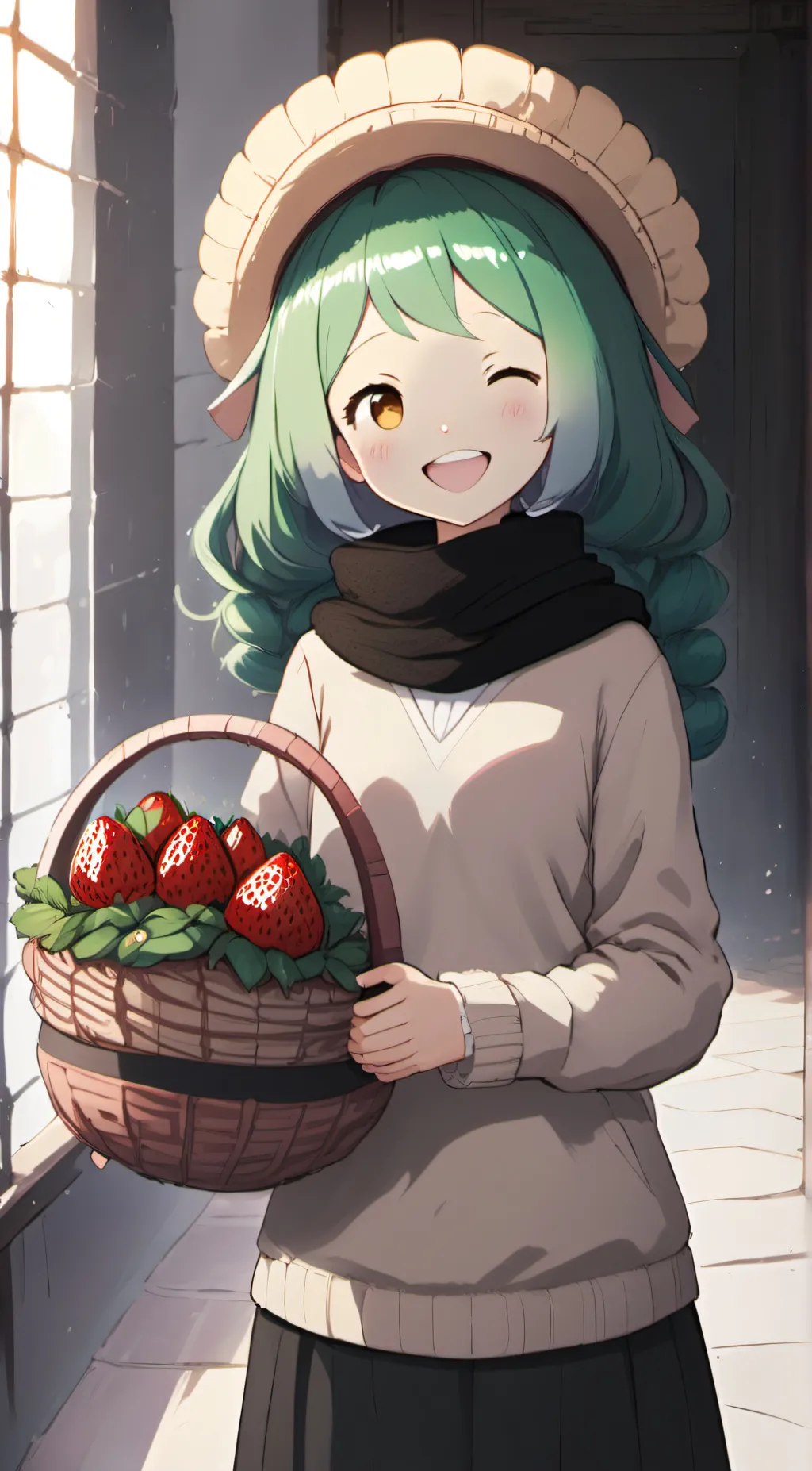 ai character: π ∆ Lulu ∆ π 🍓🌸 background