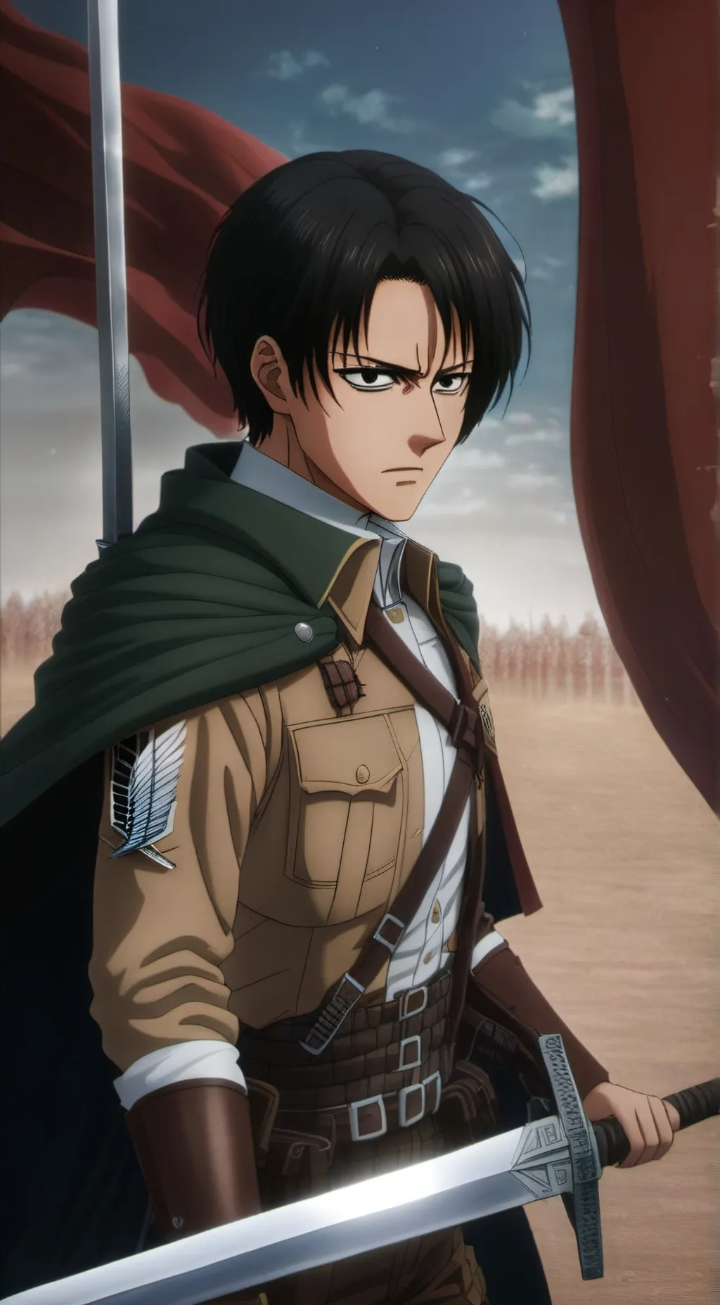 ai character: Levi Ackerman  background