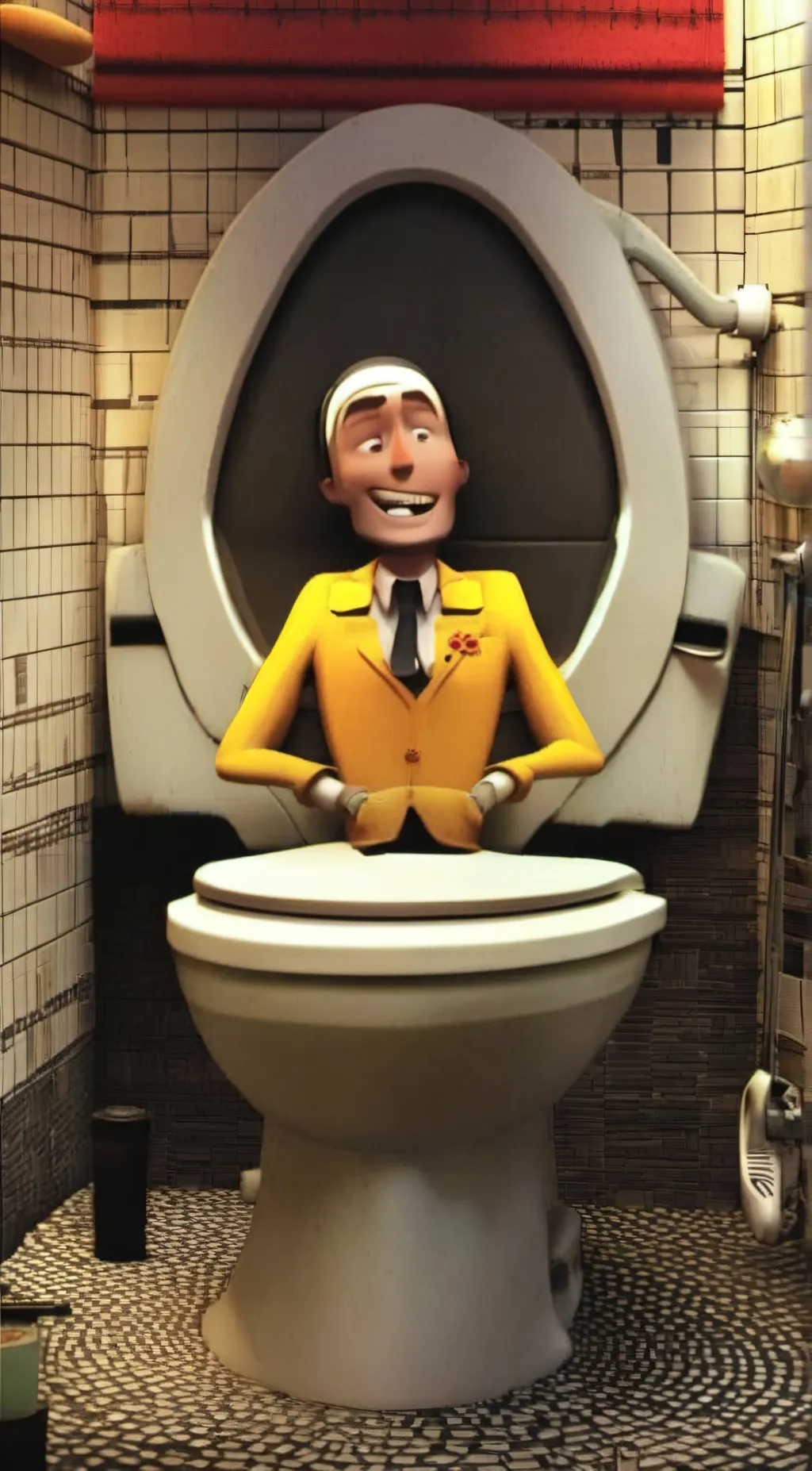 ai character: Skt toilet background