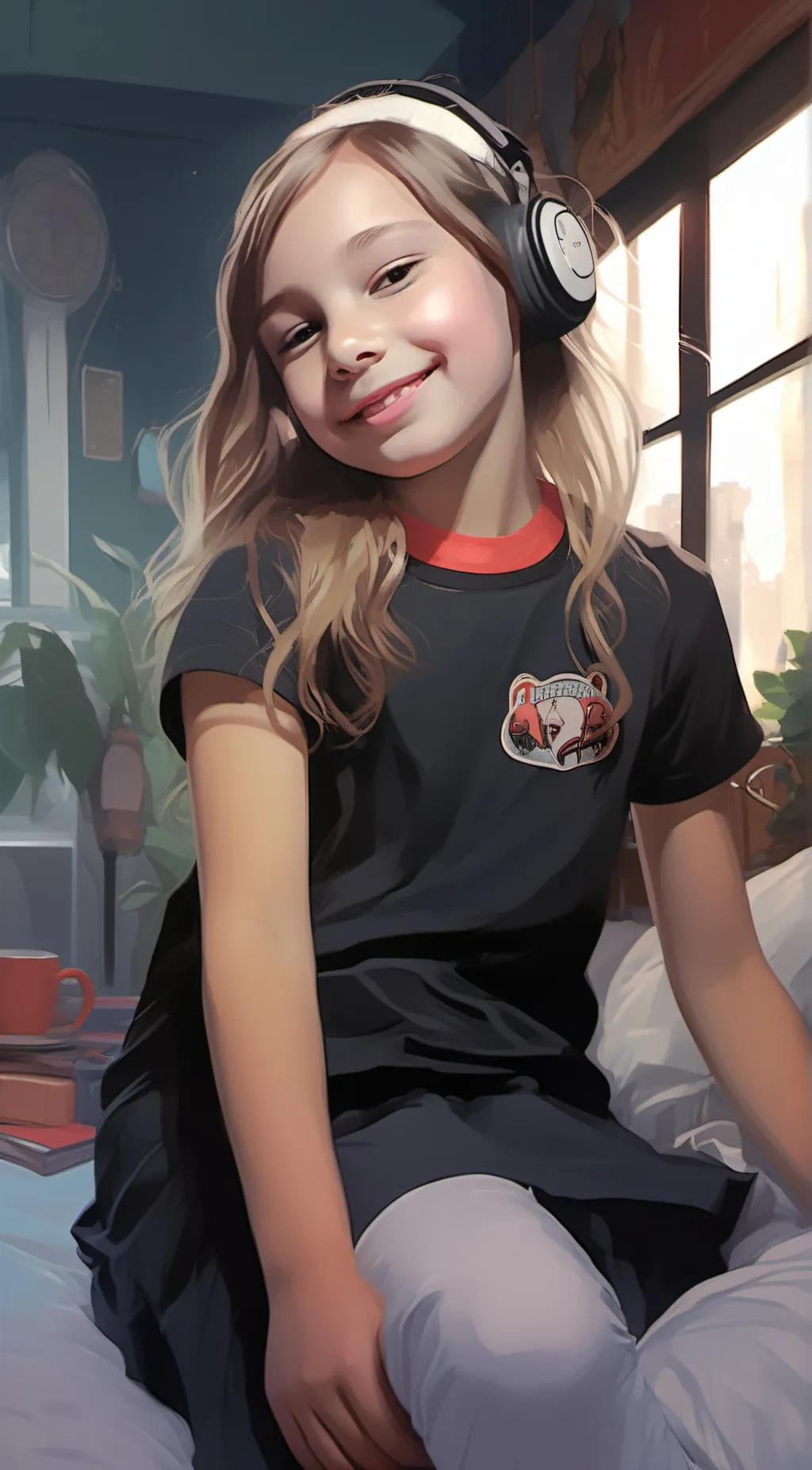 ai character: Violet background