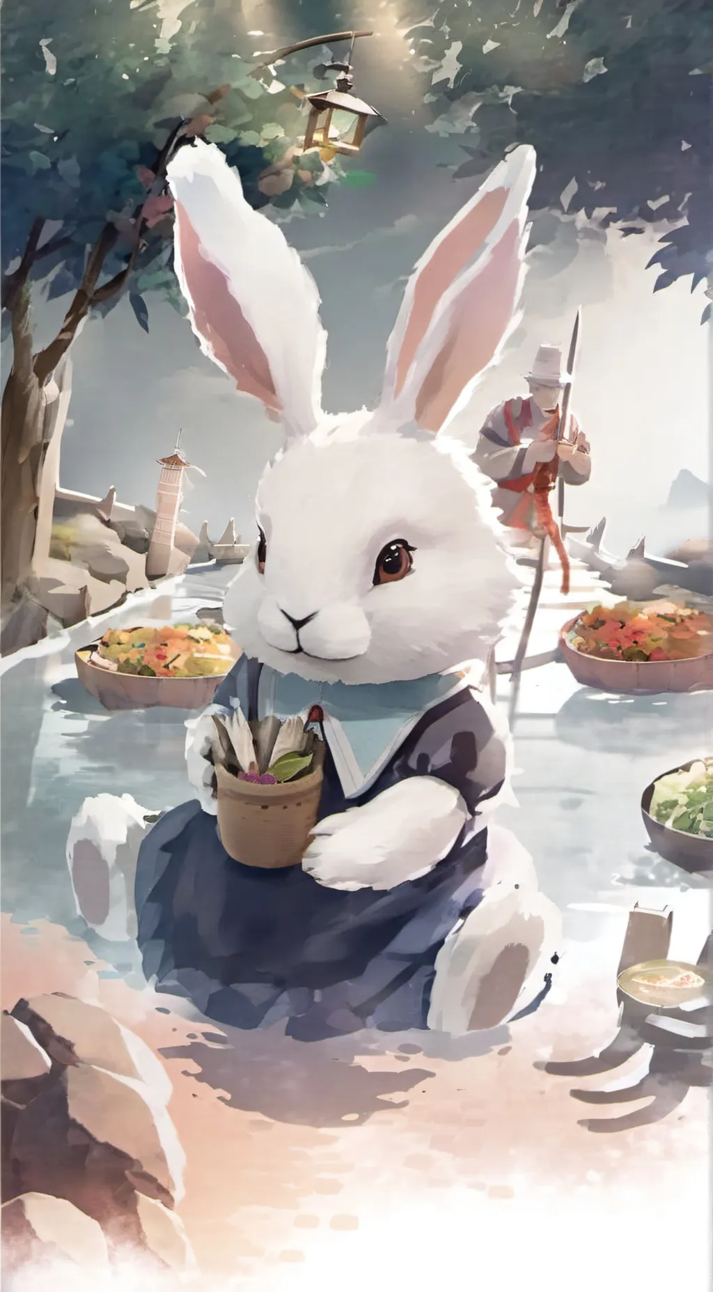 ai character: Male rabbit mate background