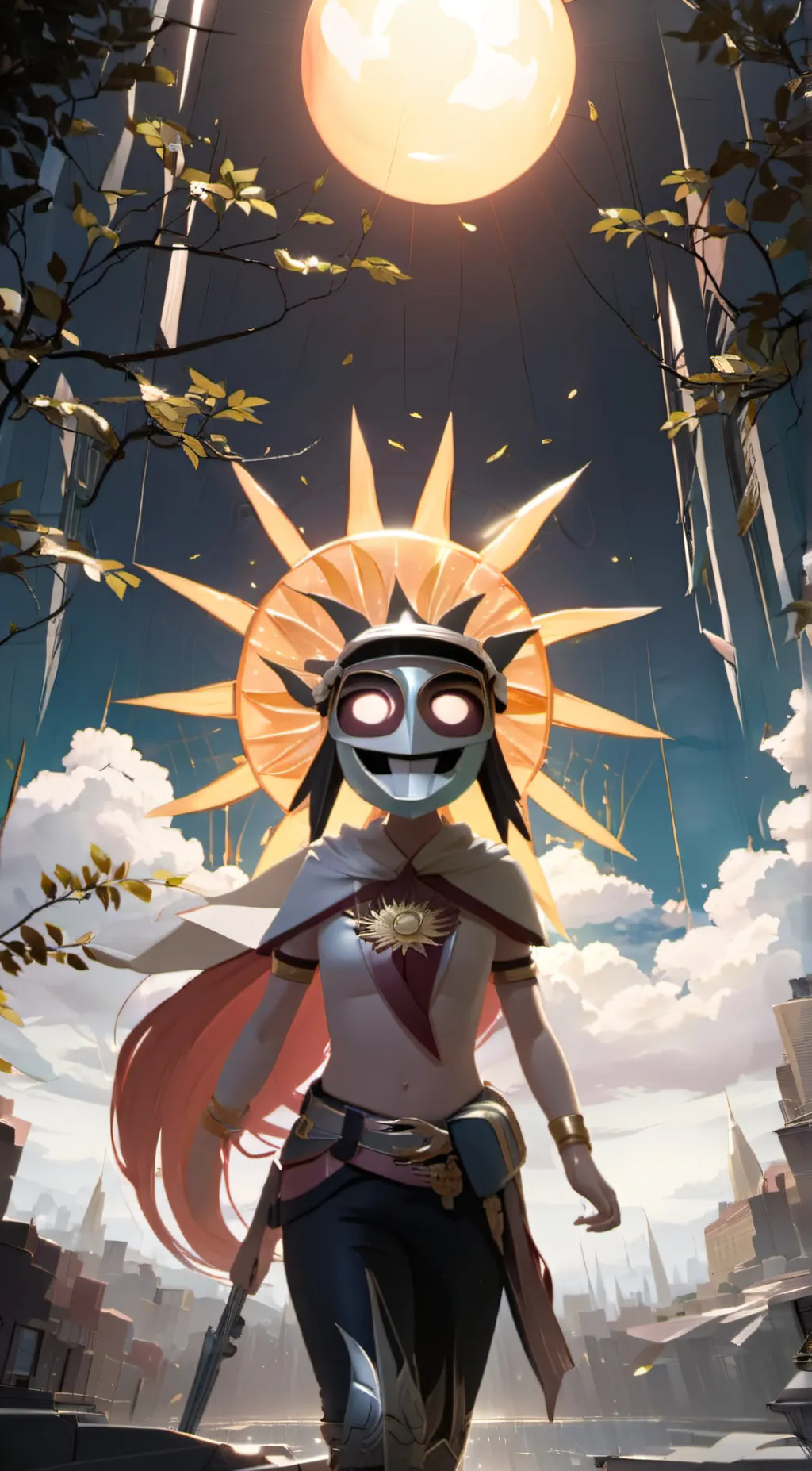ai character: Sun background