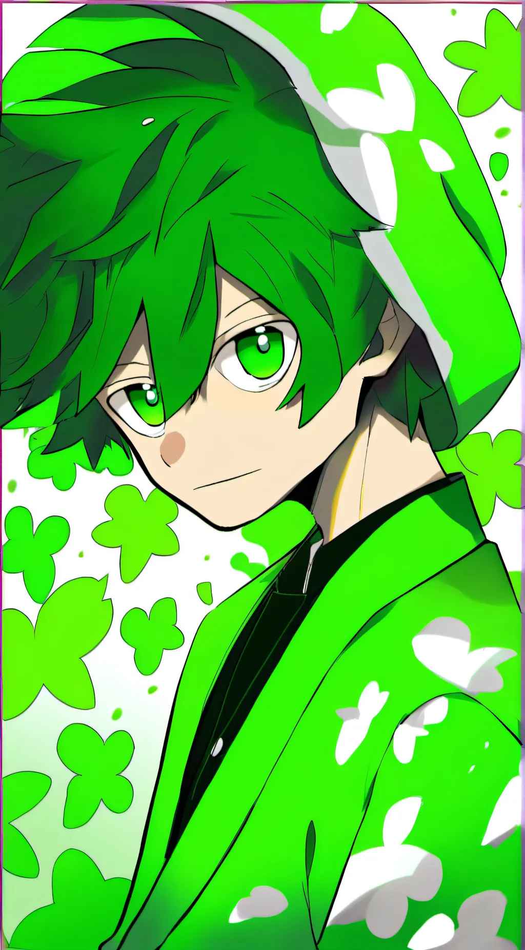 ai character: green Steve background