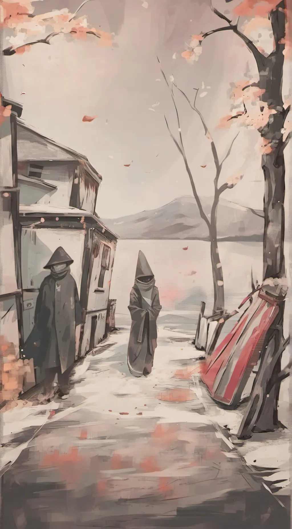 ai character: a village  background