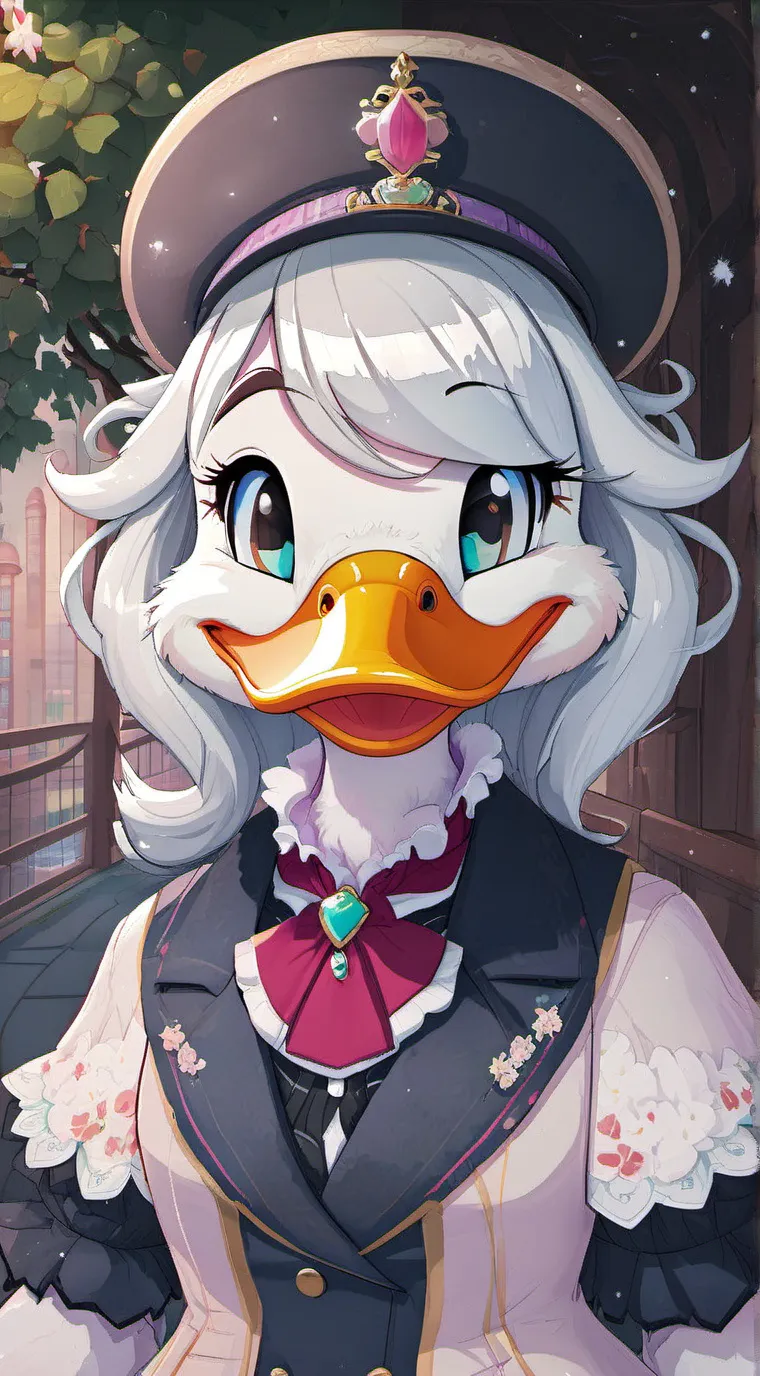 ai character: sophia the duck background