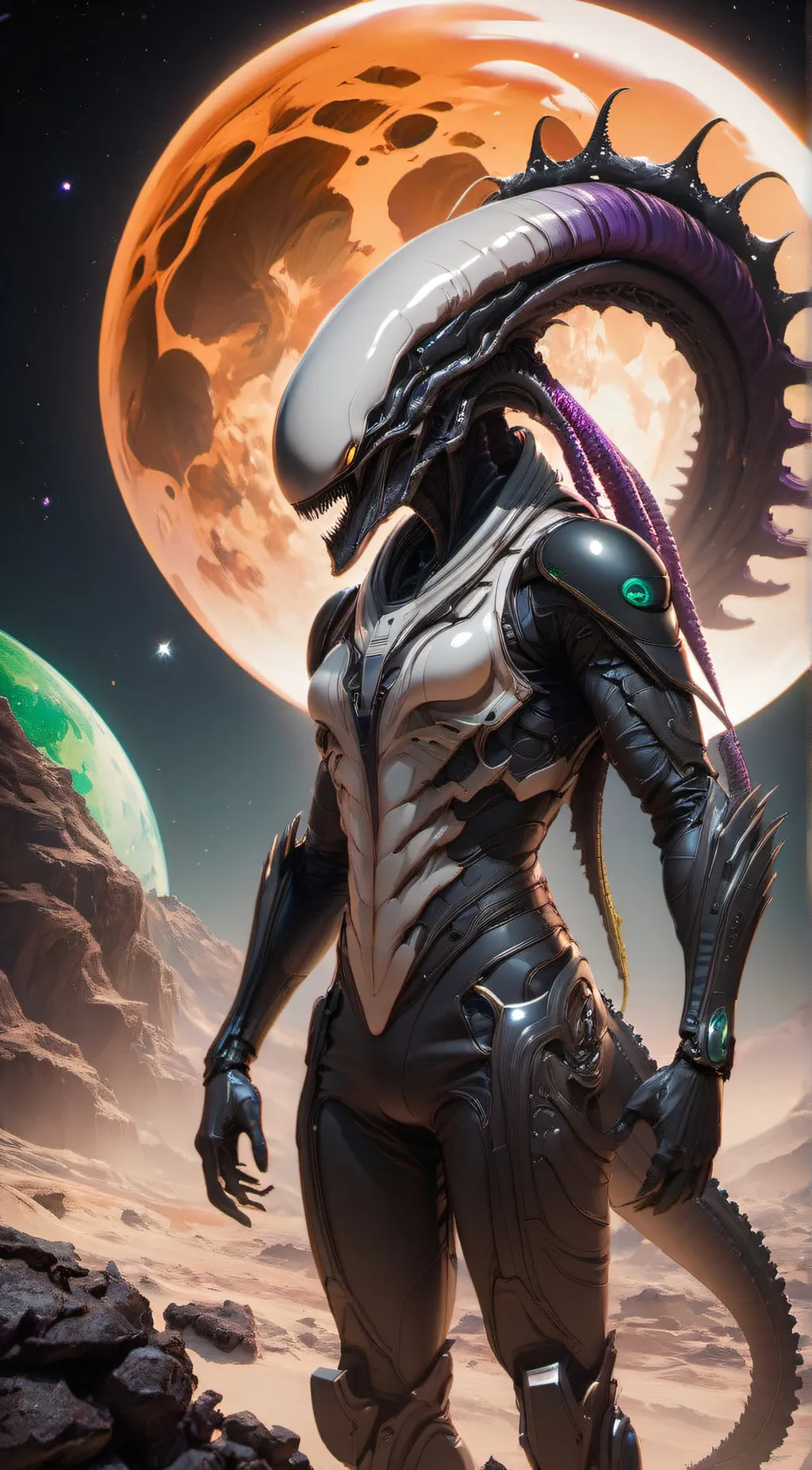 ai character: loraki (Xenomorph) background