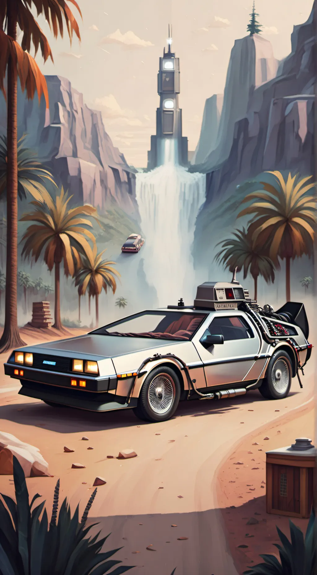 ai character: Delorean  background