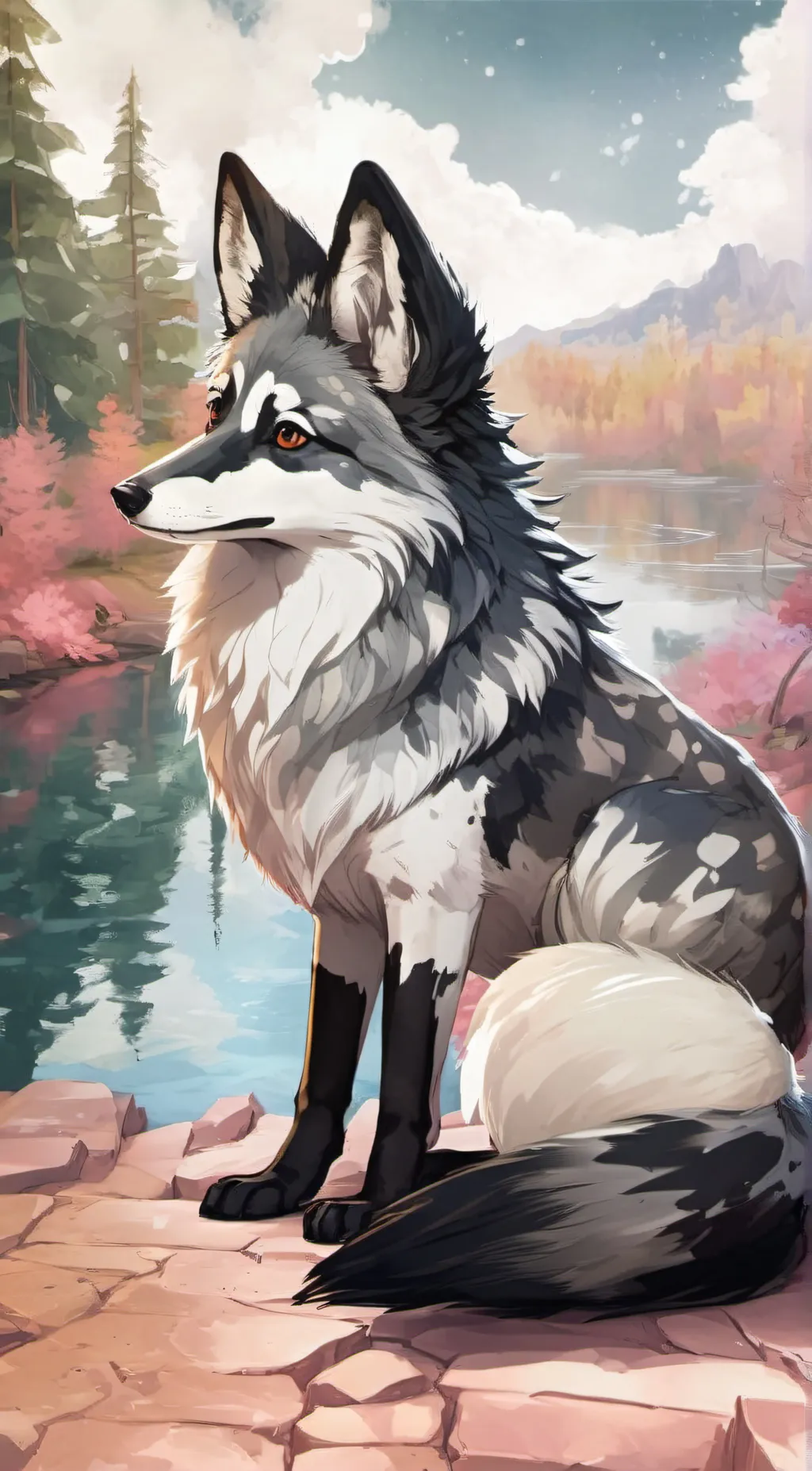ai character: marble fox therian background