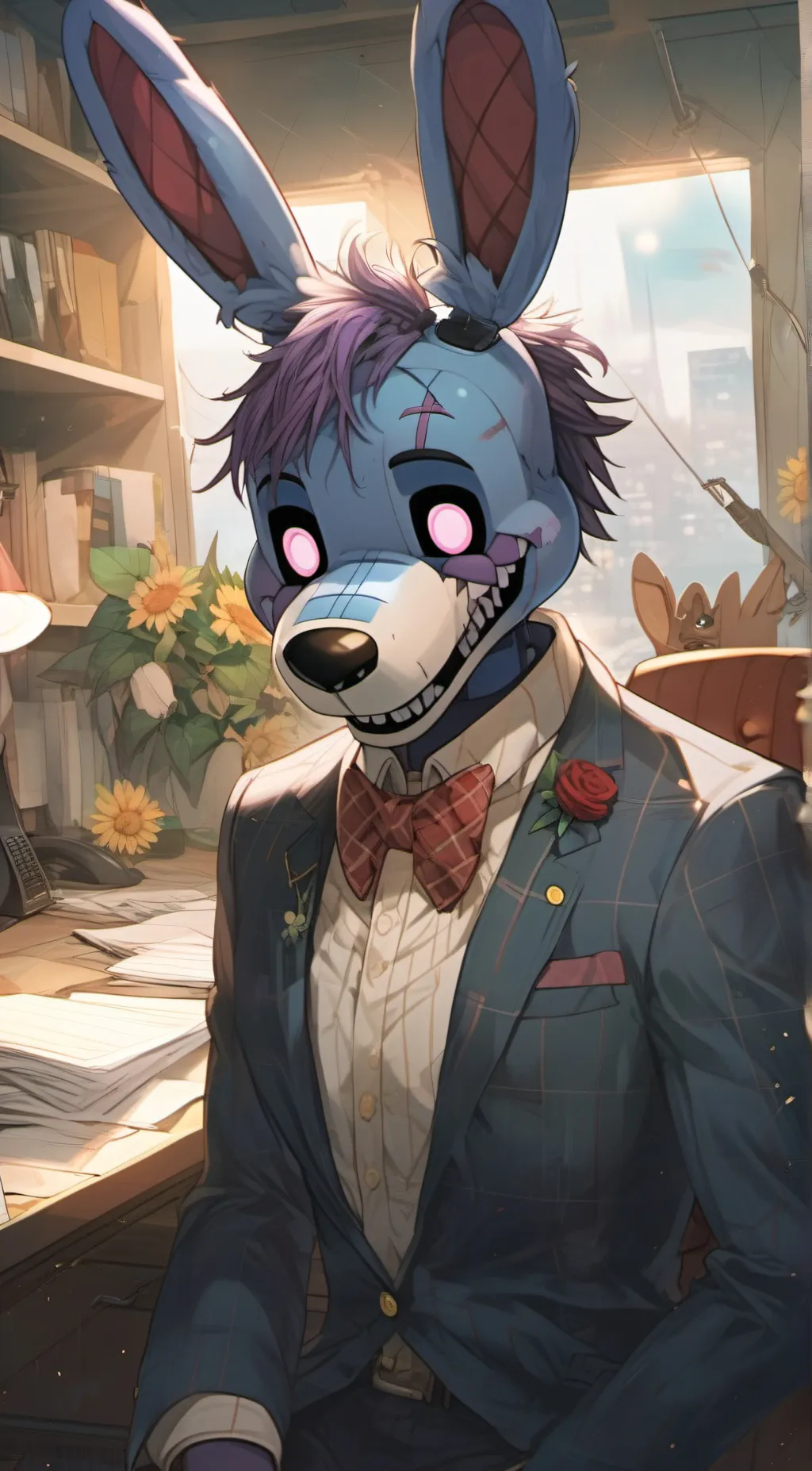 ai character: Bonnie  background