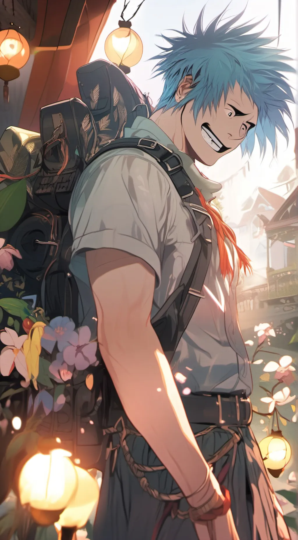 ai character: blue background