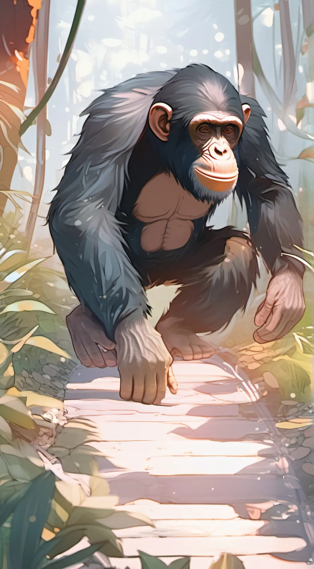 ai character: Chimpanzee background