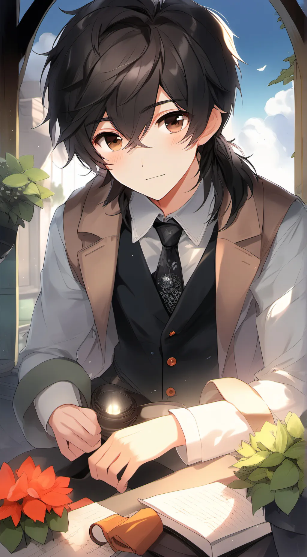 ai character: 君  background