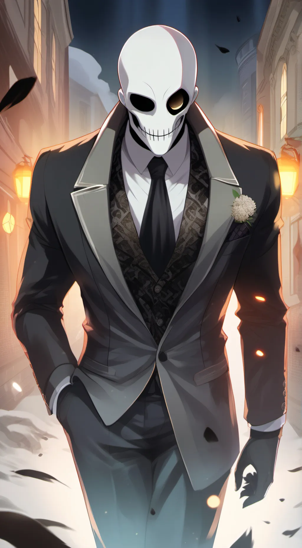 ai character: MafiaFell Gaster  background