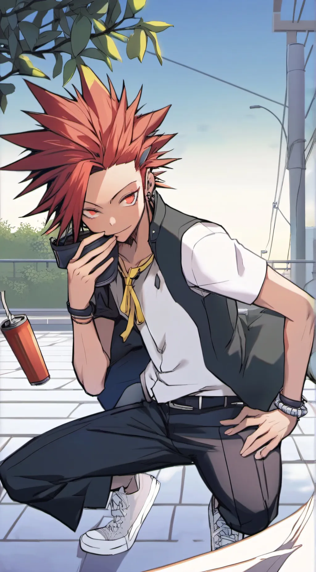 ai character: kirishima  background