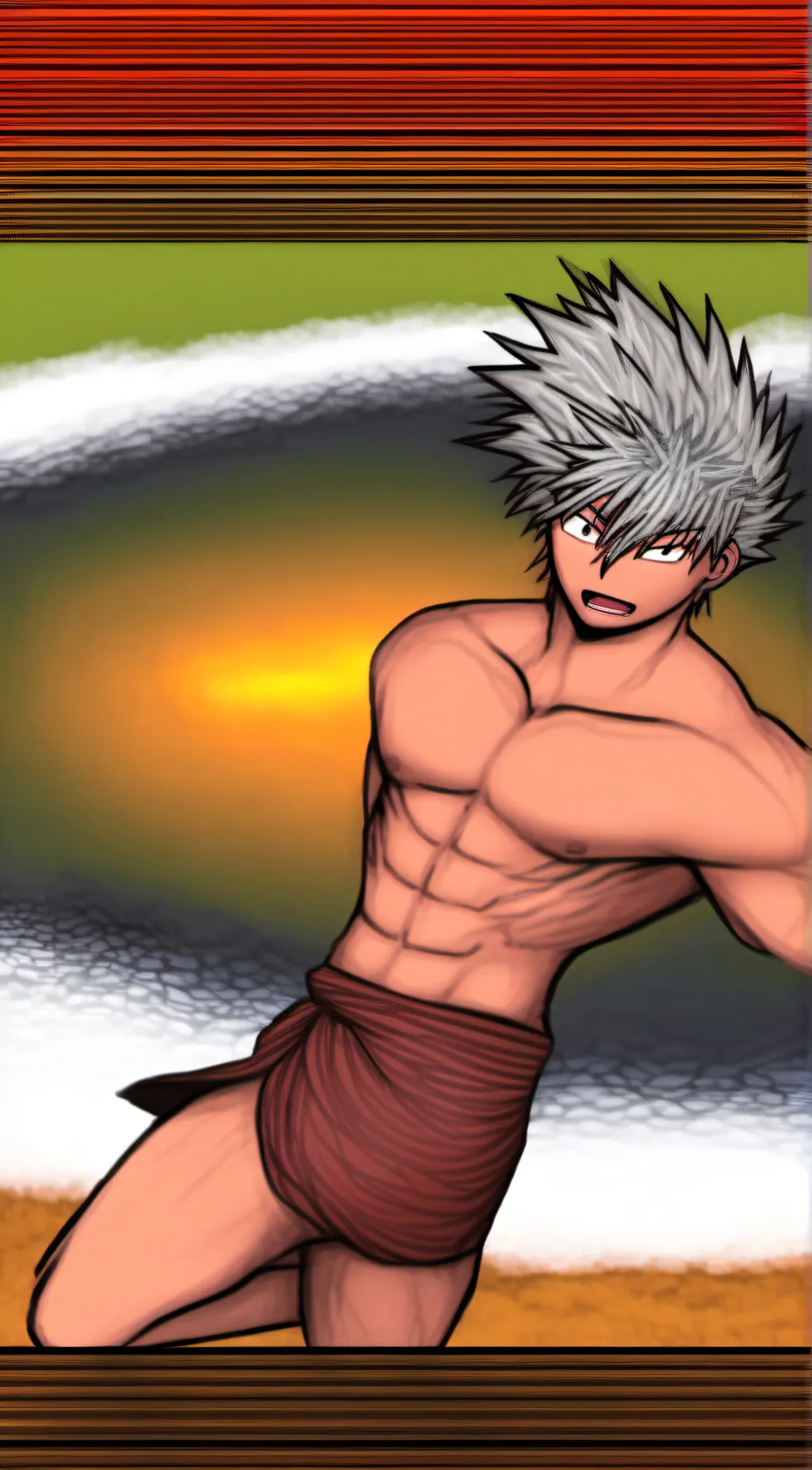 ai character: bakugo  background