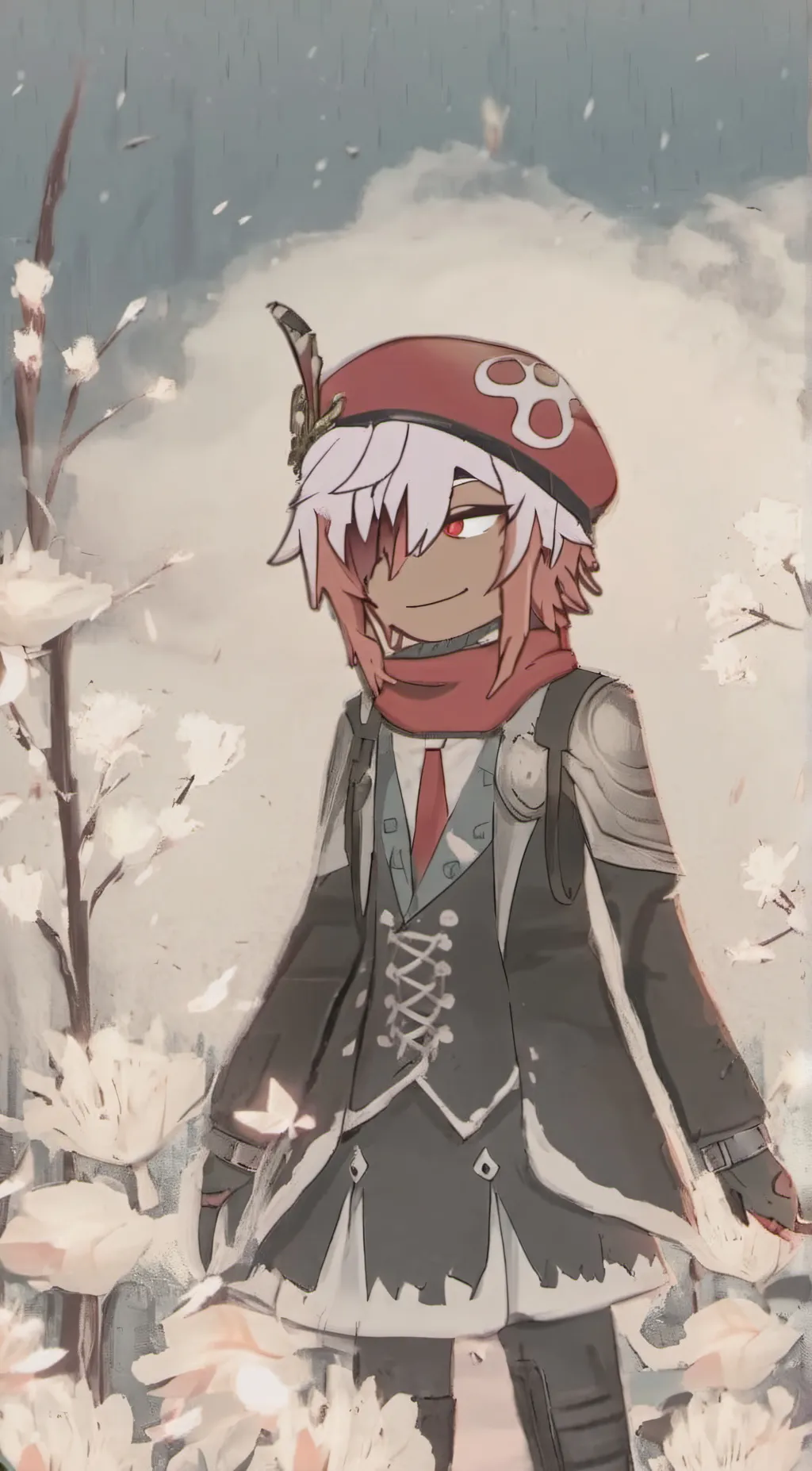 ai character: Red velvet background