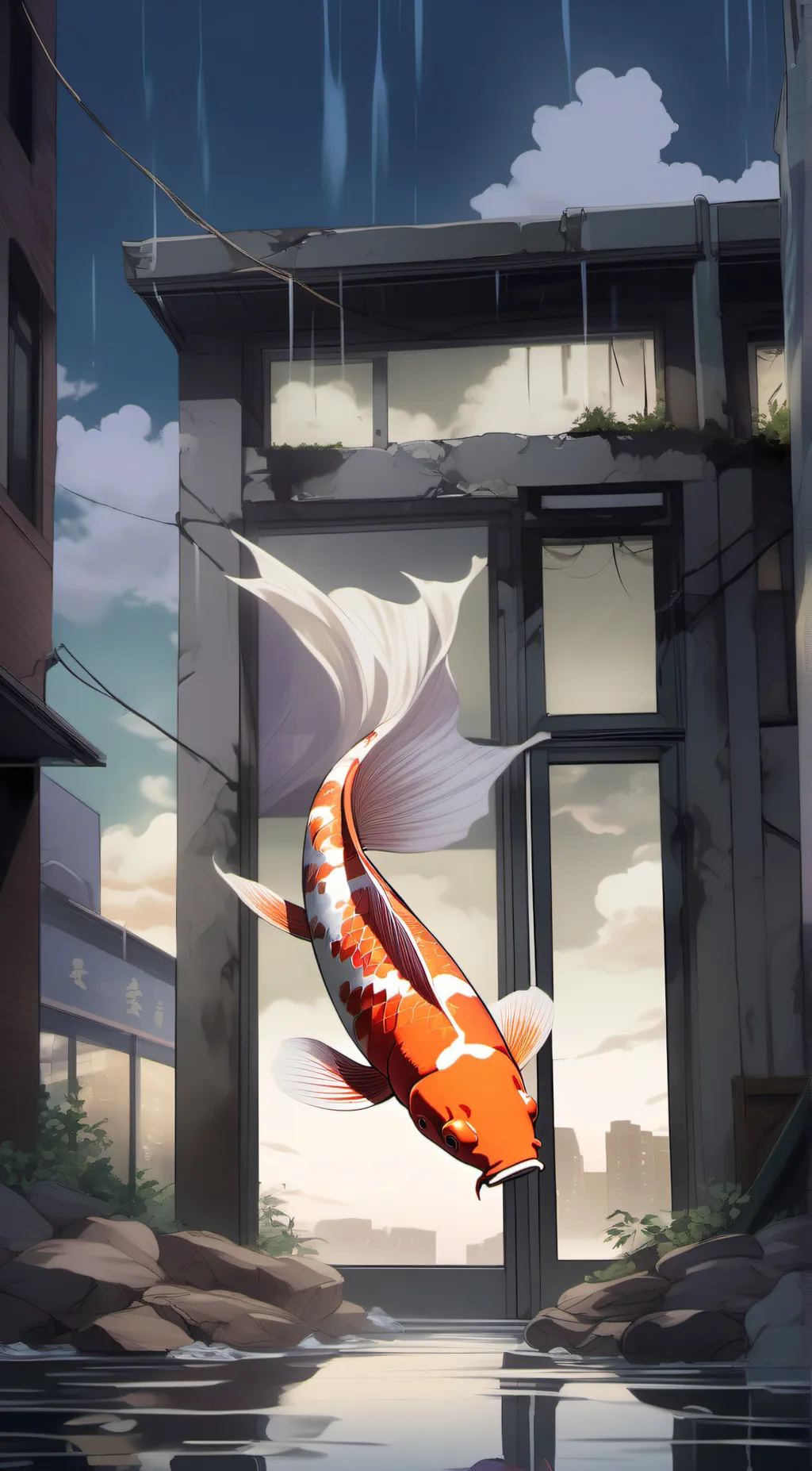 ai character: Koi background