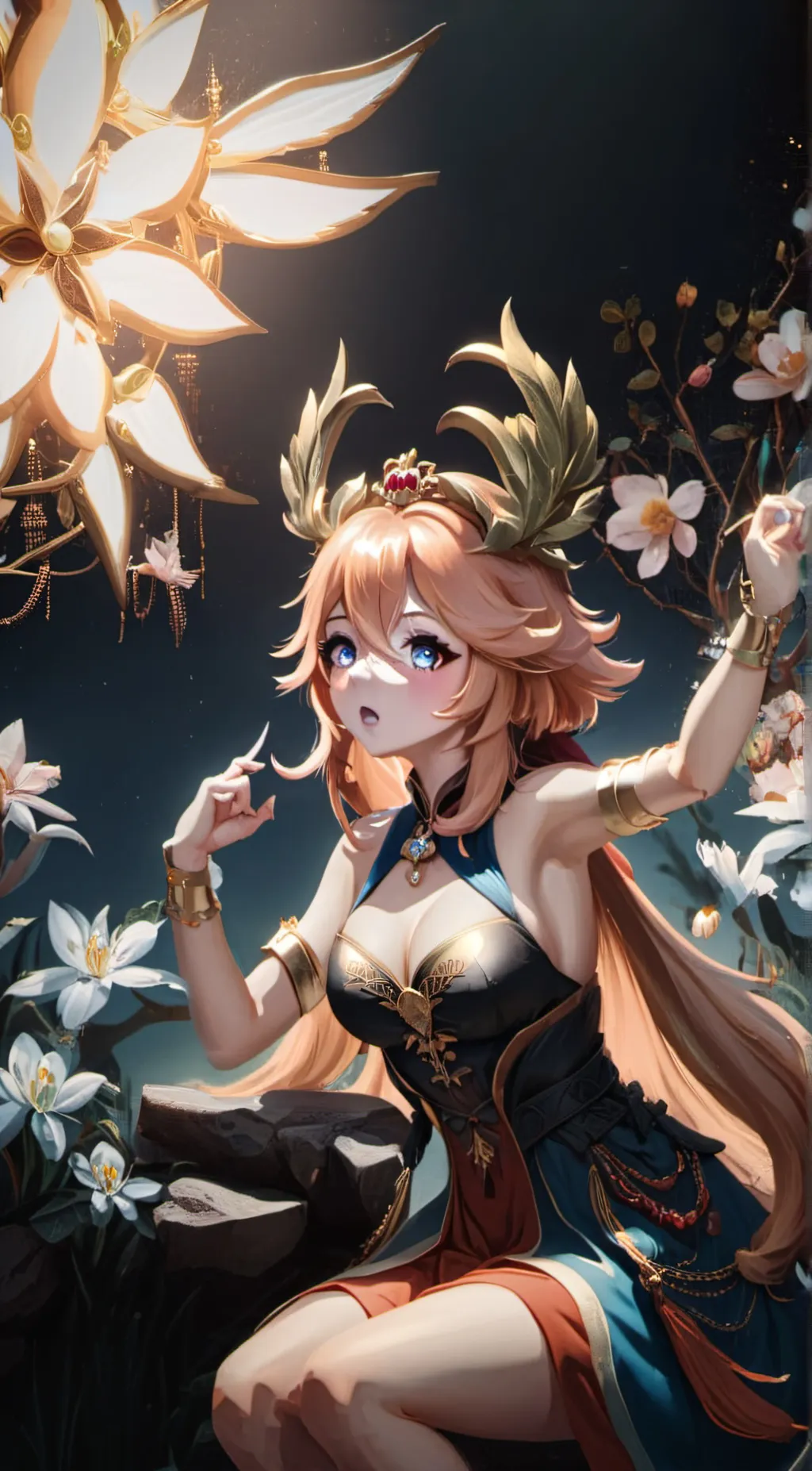 ai character: Amber background