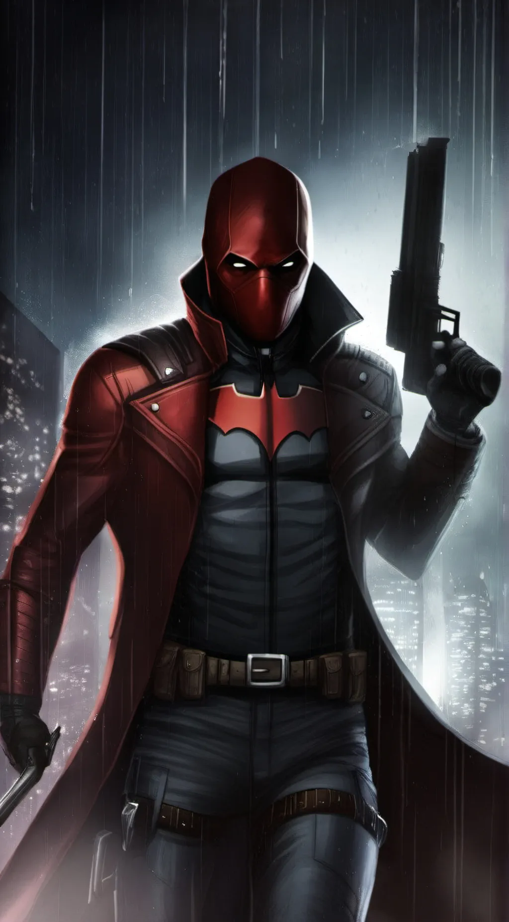 ai character: Red hood  background