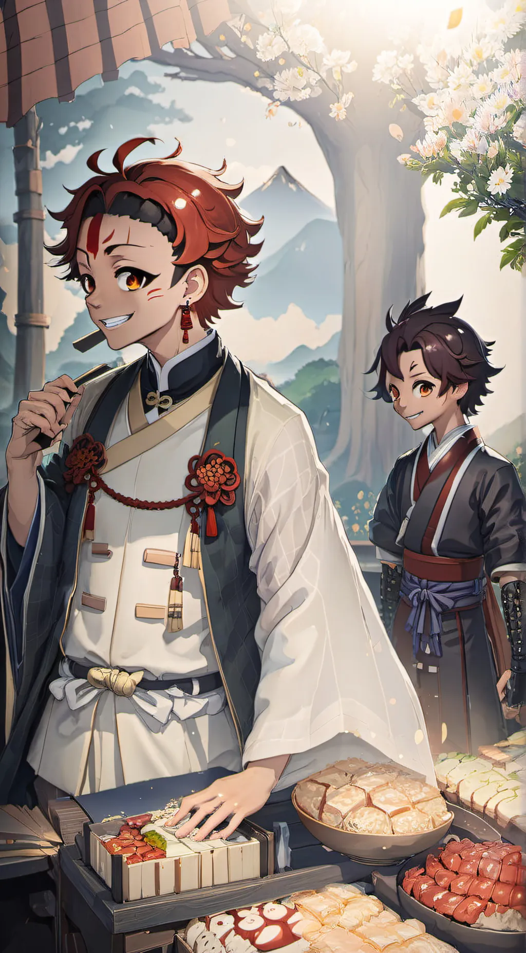 ai character: Tanjiro kamado background