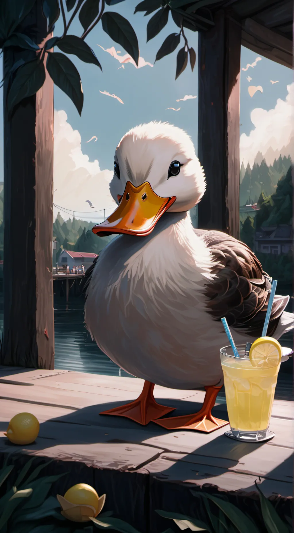 ai character: duck background
